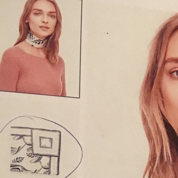 NWT - Ann Taylor silk scarf - white floral - Picture 6 of 7